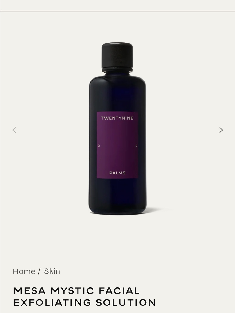 TWENTYNINE Palms Mesa Mystic Facial Exfoliating Solution